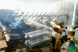 कागल औद्योगिक वसाहतीत प्लायवूड कारखान्याला आग