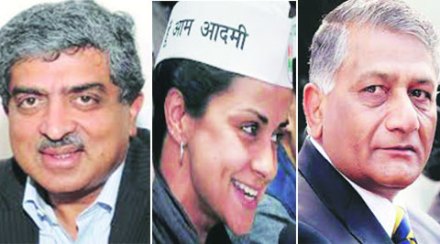 नीलेकणी, गुल पनाग, व्ही. के. सिंह..