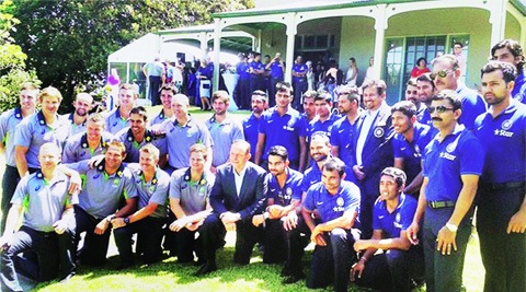 भारतीय संघाचे ऑस्ट्रेलियाच्या पंतप्रधानांबरोबर चहापान
