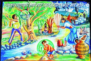 प्रदुषणविरोधात रांगोळी, भित्तीचित्रांचा ‘कुंभ’