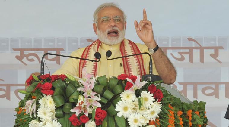 The Prime Minister, Shri Narendra Modi addressing the public meeting at the inauguration of the New Housing Scheme, in Chandigarh on September 11, 2015.