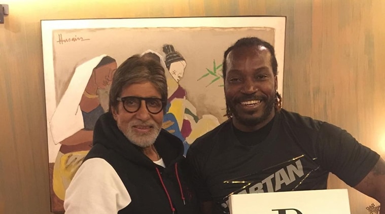 Amitabh Bachchan hosted West Indies batsman Chris Gayle with India set to face the Caribbean team in the semi-finals of ICC World T20 on Thursday