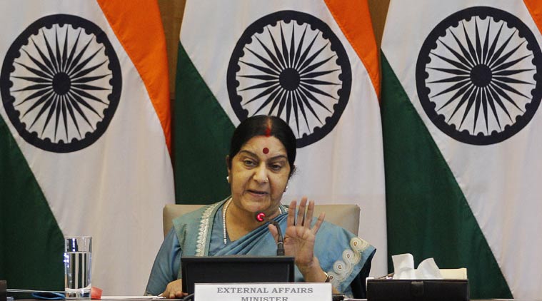 External Affairs Minister Sushma Swaraj answers questions to journalists during a press conference in New Delhi (Source: AP/File)
