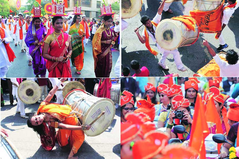 रांगोळीच्या कलाकृती, तरुणाईचा जल्लोष अशा उत्साहपूर्ण वातावरणात शुक्रवारी नववर्ष स्वागतयात्रा पार पडली. 