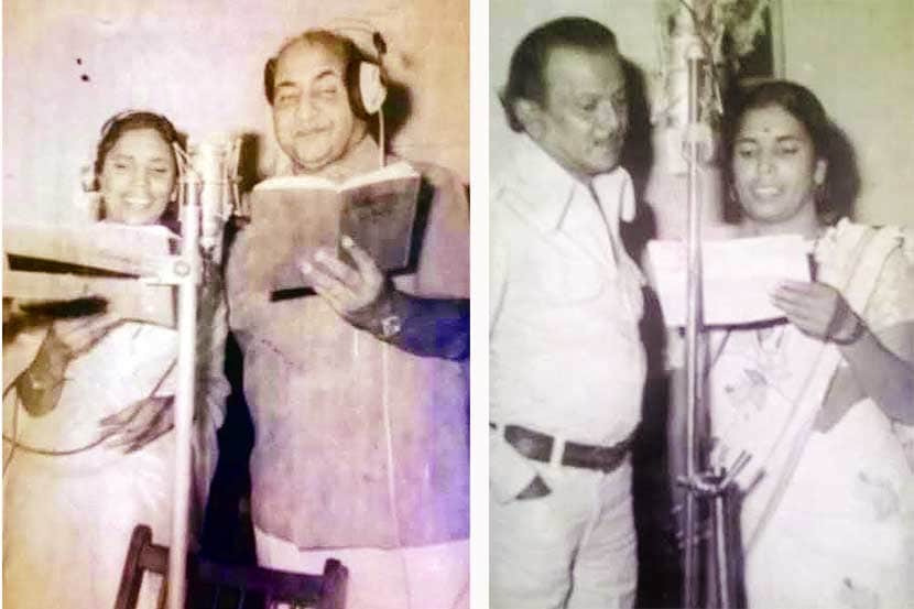 ‘अगं पोरी सांभाल दर्याला’ गाण्याच्या ध्वनिमुद्रणाच्या वेळी पुष्पा पागधरे व मोहमंद रफी

संगीतकार राम कदम यांच्यासमवेत पुष्पा पागधर