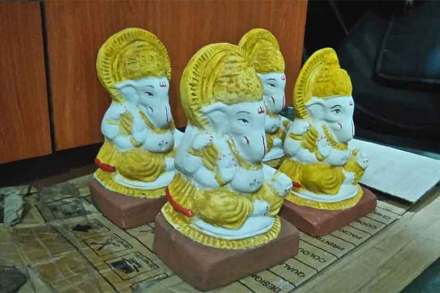 खाद्यपदार्थापासून पर्यावरणपूरक गणेशमूर्ती