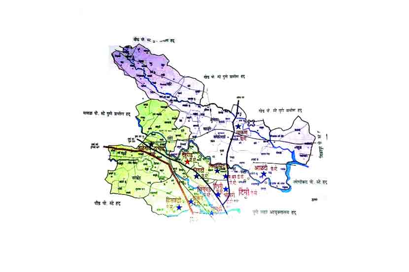 पिंपरी-चिंचवड पोलीस आयुक्तालयाची नवीन हद्द दाखवणारा नकाशा.