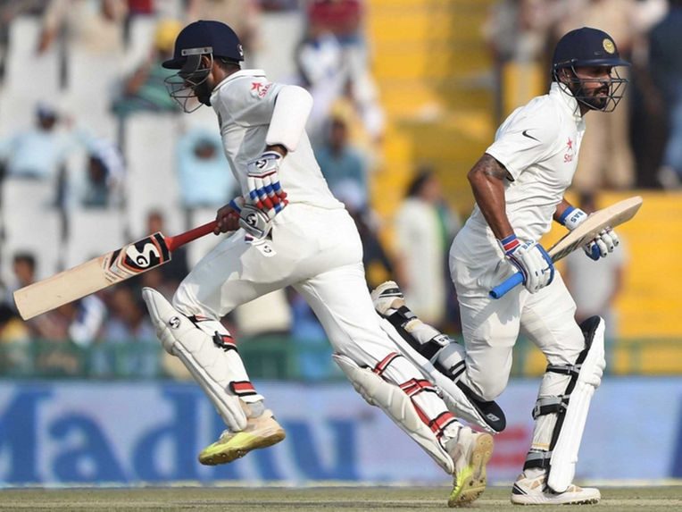 Murali Vijay remained unbeaten on 64, building a solid partnership with Pujara in the process. (Source: AP)
