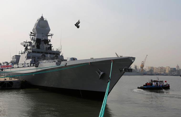 Defence Minister , Parrikar commissions , new warship , INS Chennai , Loksatta, Loksatta news, Marathi, Marathi news