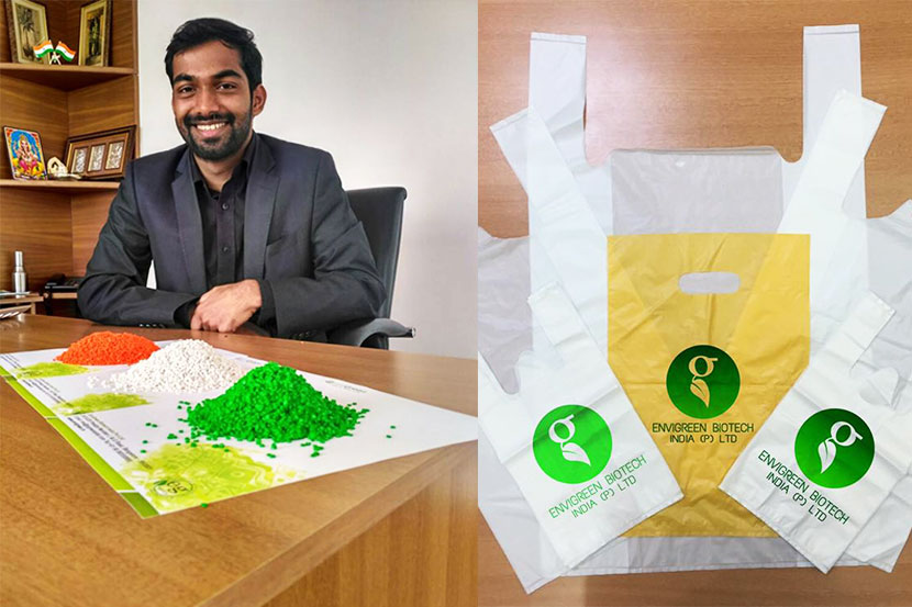 Ashwath Hegde, biodegradeable plastic, eco friendly plastic bags,