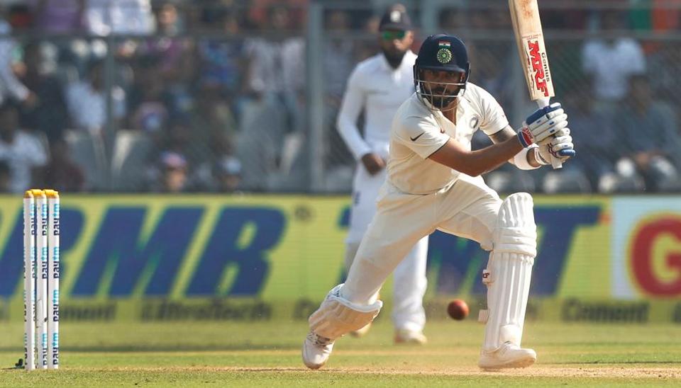 Virat Kohli bats during day 3 of the fourth Test match between India and England held at the Wankhede Stadium, Mumbai on Saturday (BCCI)