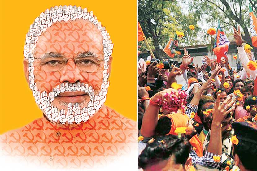 काँग्रेस + डावे = भाजप