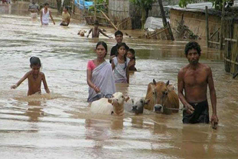 आसाममध्ये १० नद्यांना पूर, flood in aasam