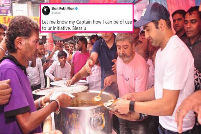 gautam gambhir,shah rukh khan,twitter, community kitchen