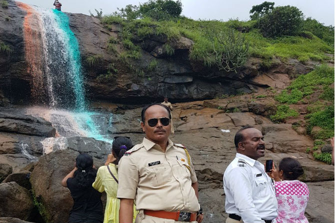 Independence day 2017, tricolour waterfall,maval, bhaje leni,marath
