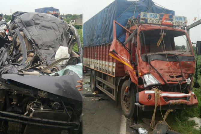 three dead, nanded hyderabad highway, car accident,marathi new