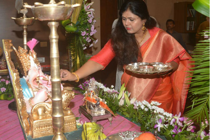 Ganesh Chaturthi 2017, Pankaja Munde, welcomes ganpati, mumbai,Eco Friendly Ganesha Idol