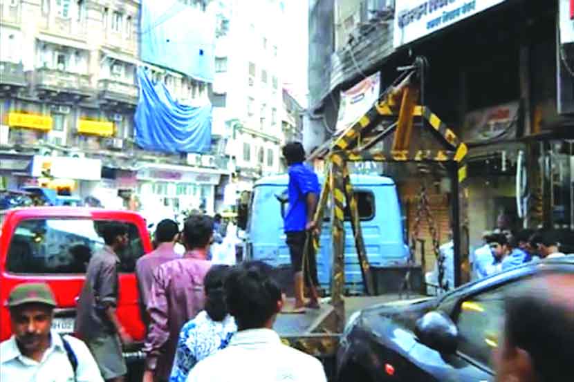 Private Employees Working on Towing Van