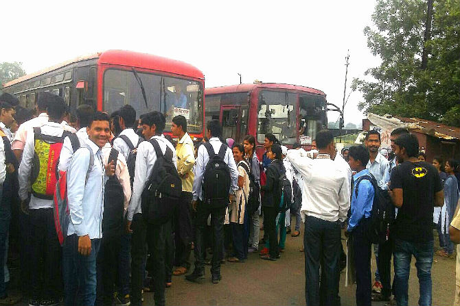 Students, bus service, Dugaon, nashik,marathi news,