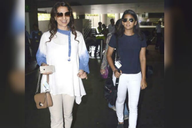 Juhi Chawla and her daughter