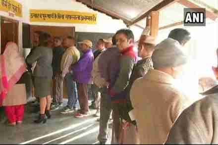 हिमाचल प्रदेशात मतदानाला सुरुवात (छायाचित्र सौजन्य- एएनआय)