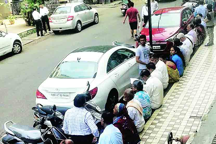 Senior citizen long queues