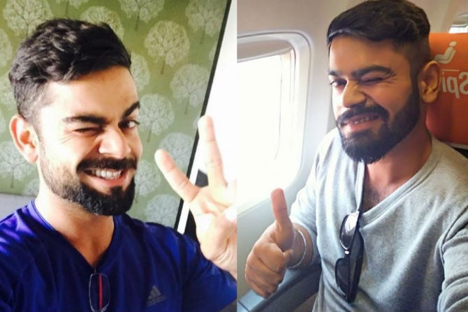 Virat Kohli and his duplicate Amit Mishra