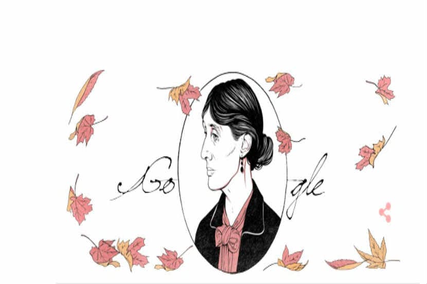 google doogle, Virginia Woolf 136th birthday
