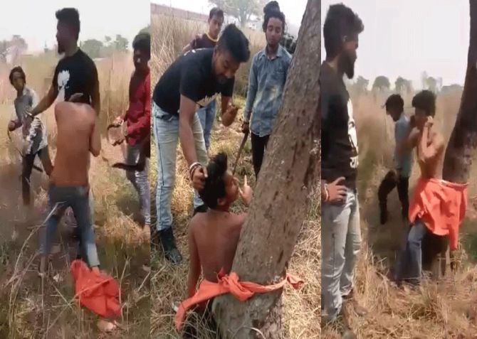 उधारी परत न केल्याने तरुणाला झाडाला बांधून अमानुष मारहाण, व्हिडीओ व्हायरल