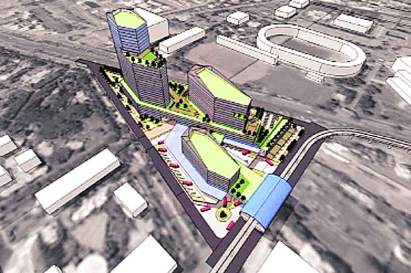 बालेवाडी येथील बहुपर्यायी वाहतूक केंद्राचे संकल्पचित्र