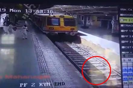 VIDEO: रेल्वे रुळ ओलांडत असतानाच समोरुन ट्रेन आली आणि….