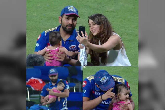 IPL Final 2019 : रोहितची चिमुकलीही तयार.. पहा खास फोटो