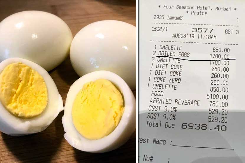 दोन उकडलेल्या अंड्यांची किंमत 1700 रुपये; सोन्याची अंडी होती काय? नेटकऱ्यांचा प्रश्न
