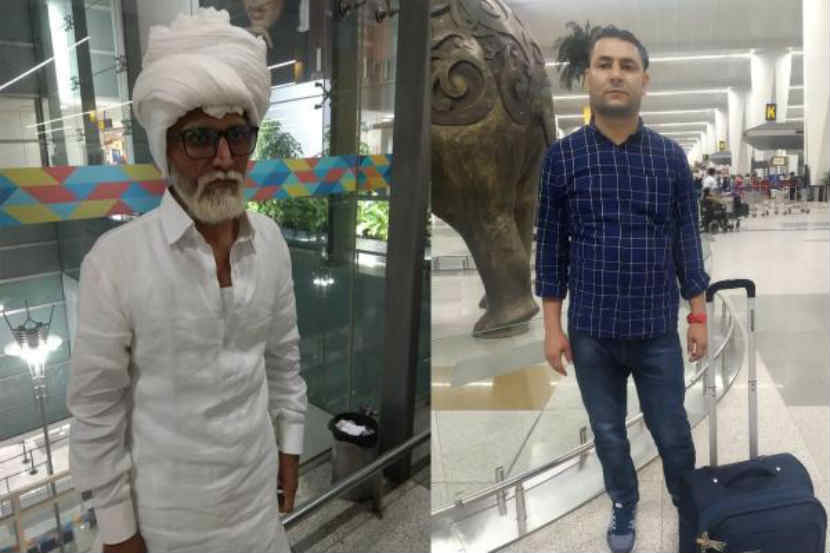 नवी दिल्ली : अमेरिकेला जाण्याची इच्छा पूर्ण करण्यासाठी एका ३२ वर्षाच्या तरुणाने चक्क ८१ वर्षाच्या म्हाताऱ्याचा वेश केला होता. त्याला दिल्ली विमानतळावर ताब्यात घेण्यात आले.