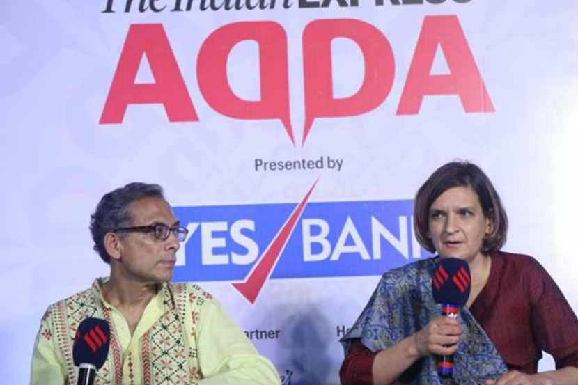 मुंबई : द इंडियन एक्स्प्रेसच्या 'एक्स्प्रेस अड्डा' कार्यक्रमात बोलताना नोबेल विजेते अर्थतज्ज्ञ अभिजीत बॅनर्जी.
