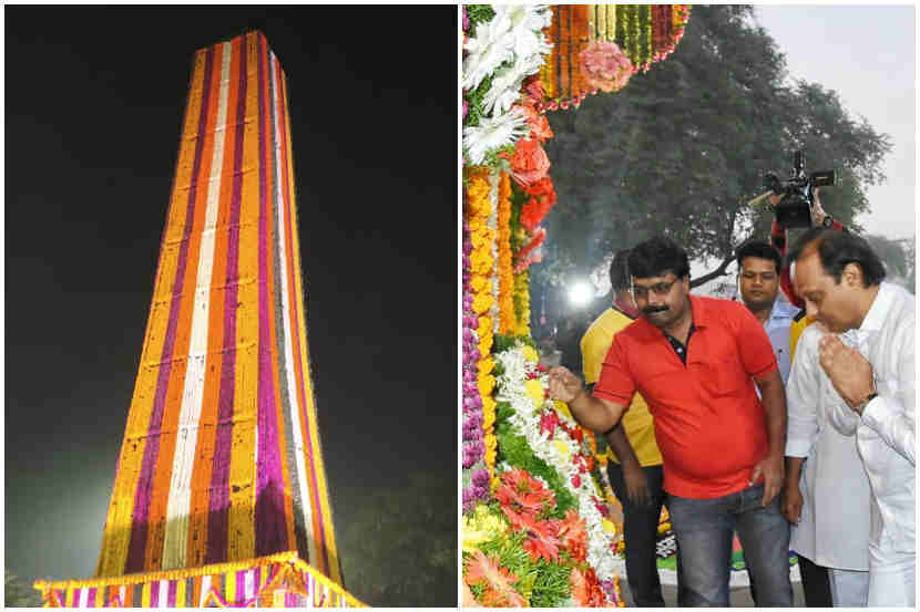 कोरेगाव भीमा : विजयस्तंभास उपमुख्यमंत्री अजित पवार यांचे अभिवादन