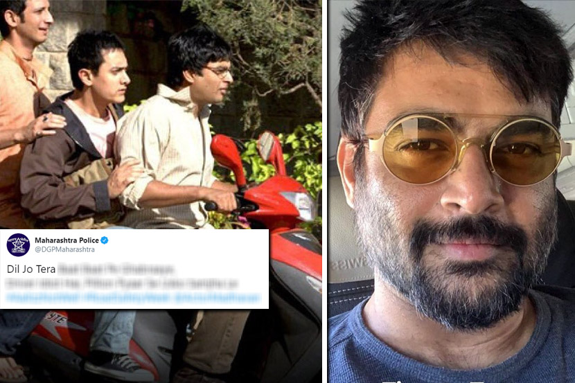 महाराष्ट्र पोलिसांनी ट्विट केलेल्या ‘3 Idiots’च्या फोटोवर, आर. माधवनचं भन्नाट उत्तर