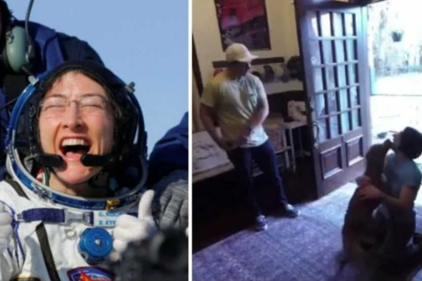 टेक्सास : क्रिस्टिना कोच ही अंतराळवीर महिला वर्षभरानंतर आपल्या घरी परतली. त्यावेळी तिच्या लाडक्या कुत्रीनं तिचं मोठ्या उत्साहात स्वागत केलं.
