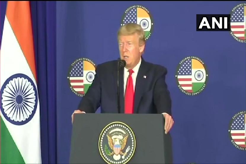 संयुक्त पत्रकार परिषदेत बोलताना अमेरिकेचे अध्यक्ष डोनाल्ड ट्रम्प. (Photo : ANI)