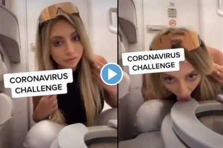 Coronavirus चॅलेंज: टिक-टॉक स्टारने चाटले विमानातील टॉयलेट