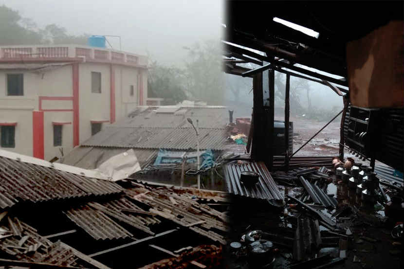 लोणावळा : राजमाची येथील गावांतील घरांची निसर्ग चक्रीवादळानं अक्षरशः दैना उडवली.
