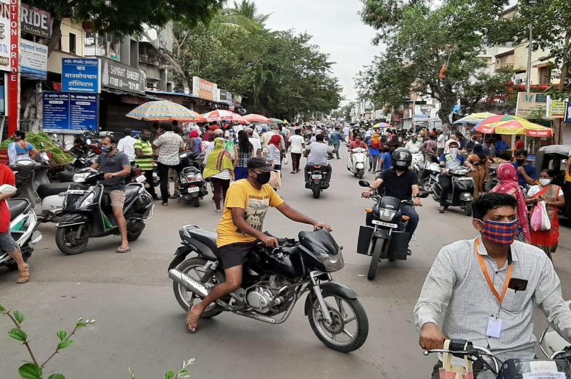 ( पिंपरी-चिंचवड शहरातील लॉकडाउन दरम्यानचा फोटो )