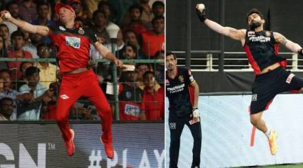 IPL 2020 : डिव्हीलियर्सच्या ‘सुपरमॅन कॅच’ ची विराटकडून नक्कल, RCB ने शेअर केला फोटो
