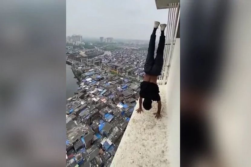 Viral Video: मुंबईत इमारतीच्या कठड्यावर जीवघेणा हॅण्डस्टँड, पोलीस घेतायत तरुणाचा शोध