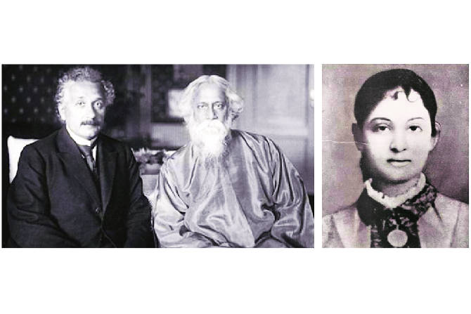 अल्बर्ट आईनस्टाईन आणि रवींद्रनाथ टागोर / डॉ. आत्माराम पांडुरंग तर्खड यांची कन्या अ‍ॅना ऊर्फ नलिनी..