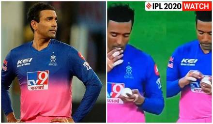 RR vs KKR : उथप्पाने नियम मोडला, चेंडू चमकवण्यासाठी लाळेचा वापर
