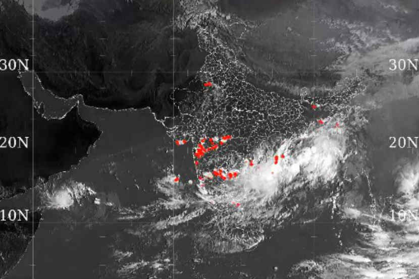 मुंबई : हवामानाची लाईव्ह स्थिती दर्शवणारा नकाशा.