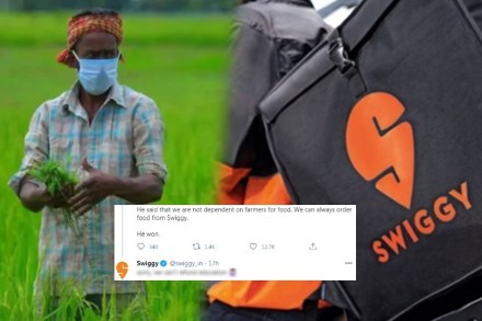 अन्नासाठी आपण शेतकऱ्यांवर नाही तर Swiggy वर अवलंबून आहोत, म्हणणाऱ्याला Swiggy चं भन्नाट उत्तर