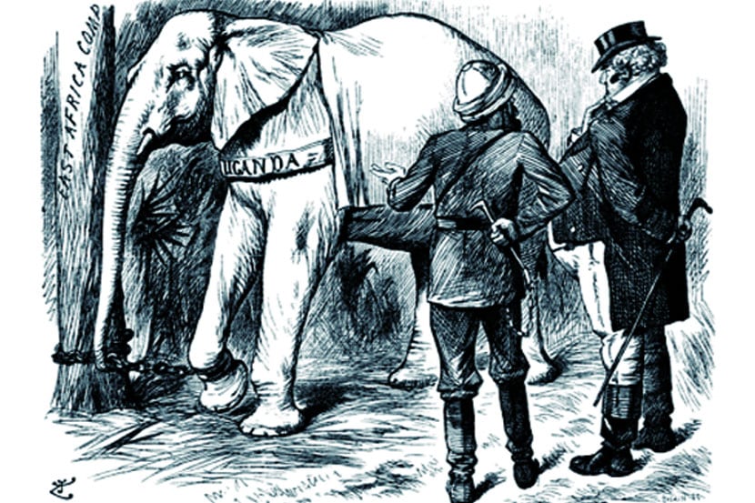 ब्रिटनच्या ‘पंच’ या साप्ताहिकात १८९२ साली प्रसिद्ध झालेले हे चित्र.. युगांडातील पांढऱ्या हत्तीचा खरेदी-व्यवहार टिपणारे!