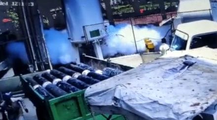 VIDEO: नाशिकमधील ऑक्सिजन गळतीचं सीसीटीव्ही फुटेज आलं समोर
